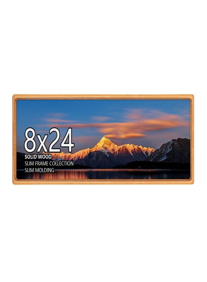 FOLANCRA إطار صور FOLANCRA مقاس 8x24، إطار صور طويل، بتنسيق أفقي أو رأسي، إطار خشبي لعرض الصور/الأعمال الفنية/الملصقات - Image 1
